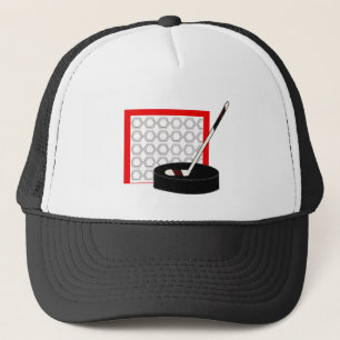 Hockeyschläger und Netz Truckerkappe