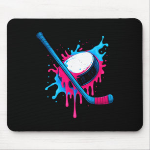 Hockeyschläger und Puck-Eiscreme-Drip-Jungen-T-Shi Mousepad