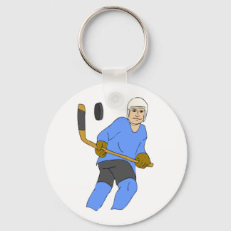 Hockeyschläger und Puck Schlüsselanhänger