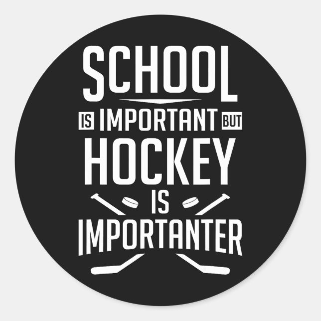 Hockeyschule ist wichtig, Hockey ist aber etwas kl Runder Aufkleber (Vorderseite)