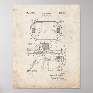 Hockeyspiel-Brett-Patent - alter Blick Poster
