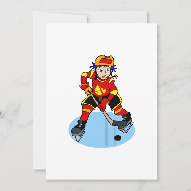 Hockeyspieler Einladung (Vorderseite)