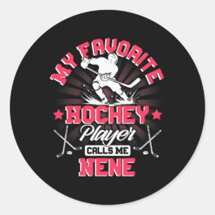 Hockeyspieler Eis Mein Lieblings-Hockeyspieler ruf Runder Aufkleber
