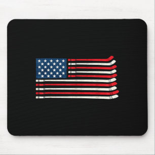 Hockeyspieler Fan Eishockey Amerikanische Flagge 4 Mousepad