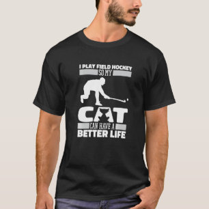 Hockeyspieler Katze Feldhockey Premium T-Shirt