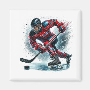 Hockeyspieler Magnet