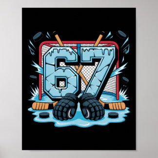 Hockeyspieler Nummer 67 Hockey Drip Meme Poster