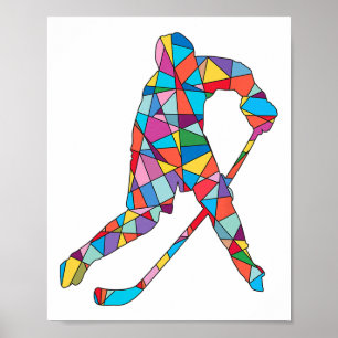 Hockeyspieler Sport Kinder Männer Jungen Eishockey Poster