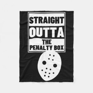 Hockeyspieler Straight Outta Penalty Box Lustiges  Fleecedecke