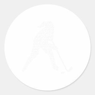 Hockeyspieler-Typografie Kinder Frauen Mädchen Eis Runder Aufkleber