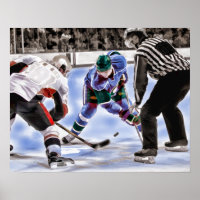 Hockeyspieler und Schiedsrichter