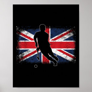 Hockeyspieler Union Jack Großbritannien Uk Br Poster