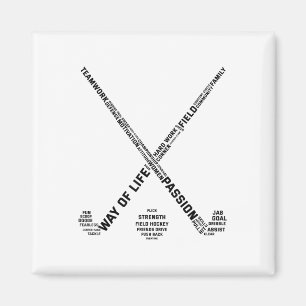 Hockeyspieler Worte Hockeyschläger Hockey-Mannscha Magnet