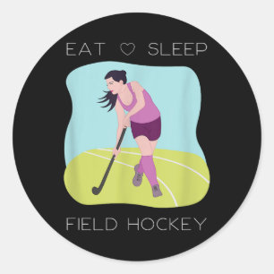 Hockeyspielerinnen Hallenhockey Mädchen Trainer Te Runder Aufkleber