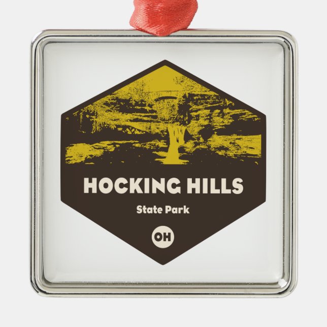 Hocking Hills Staat Park, Ohio Ornament Aus Metall (Vorne)