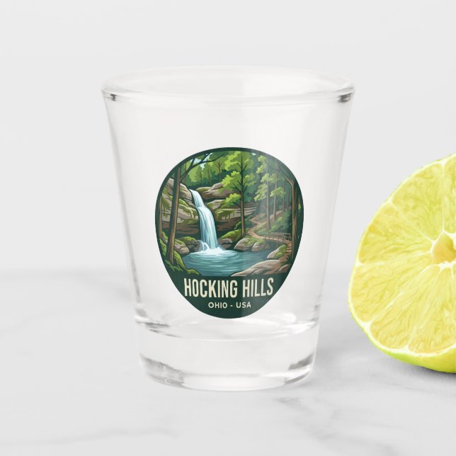 Hocking Hills USA Schnapsglas (Vorderseite)