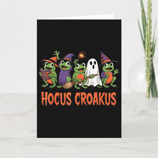 Hocus Croakus Frog Halloween Magic Spell Funny Wit Karte (Vorderseite)