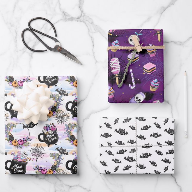 Hocus Halloween Bright Geschenkpapier Set (Vorderseite)