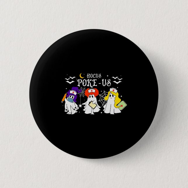 Hocus Ke-us Witch Nurse Halloween Medical Lab Tech Button (Vorderseite)