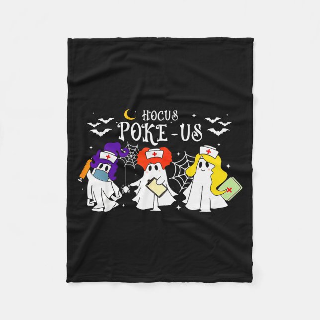Hocus Ke-us Witch Nurse Halloween Medical Lab Tech Fleecedecke (Vorderseite)