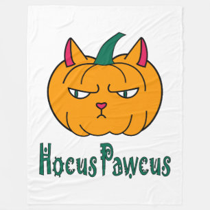 Hocus pawcus Halloween Kürbisinger Katzenmagie Fleecedecke