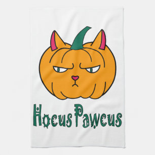 Hocus pawcus Halloween Kürbisinger Katzenmagie Geschirrtuch