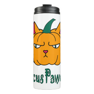 Hocus pawcus Halloween Kürbisinger Katzenmagie Thermosbecher