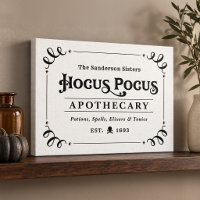 Hocus Pocus Apothecary Black and White Halloween
