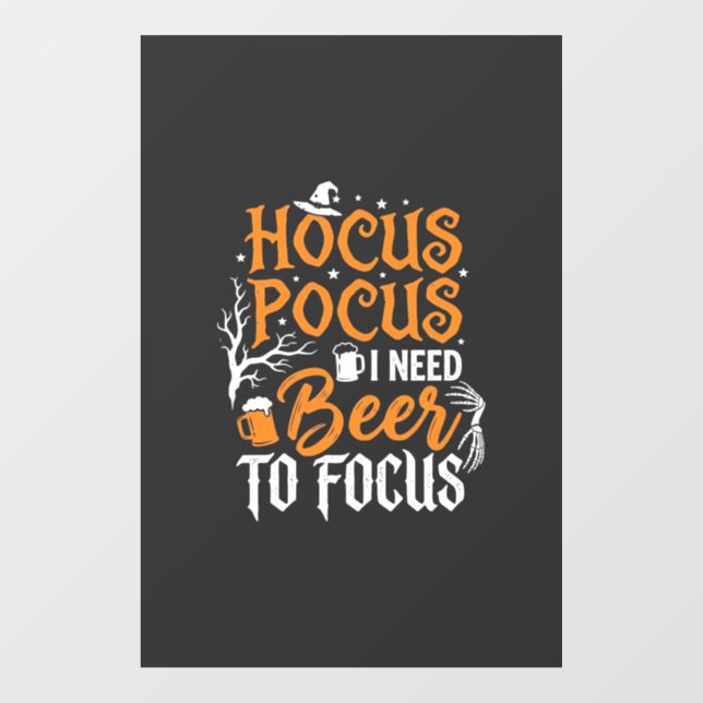 Hocus Pocus Bier Halloween Design_1 Fensteraufkleber (Blatt)
