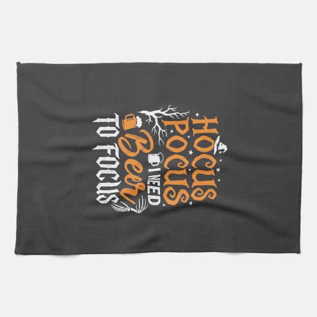 Hocus Pocus Bier Halloween Design_1 Geschirrtuch (Horizontal)
