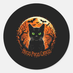Hocus Pocus Catocus Halloween Schwarze Katze Liebh Runder Aufkleber