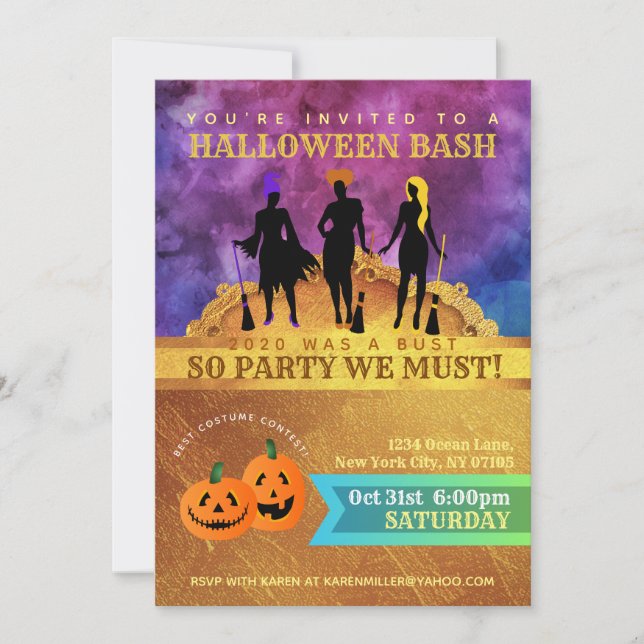 Hocus Pocus Einladungen (Vorderseite)