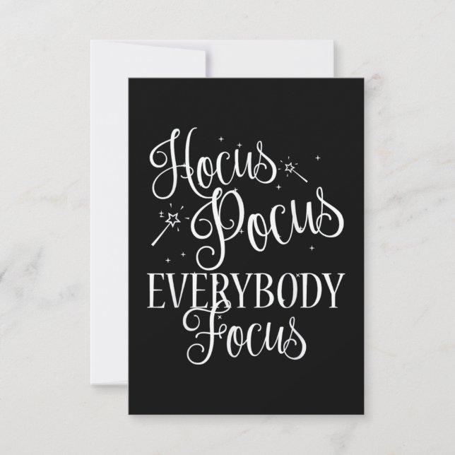 Hocus Pocus Everybody Focus Lehrer Karte (Vorderseite)