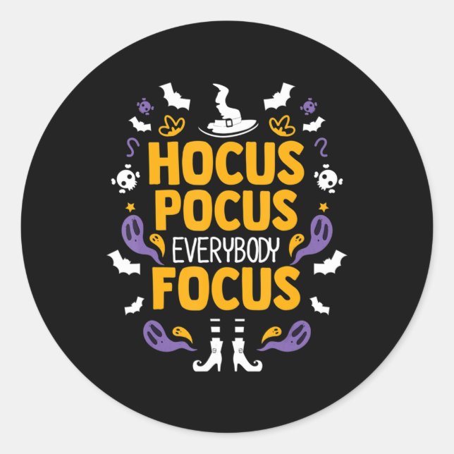 Hocus Pocus Everybody Fokus Halloween Outfit Hallo Runder Aufkleber (Vorderseite)
