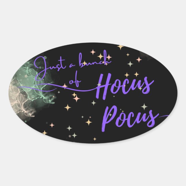 Hocus Pocus Halloween Black Label Ovaler Aufkleber (Vorderseite)