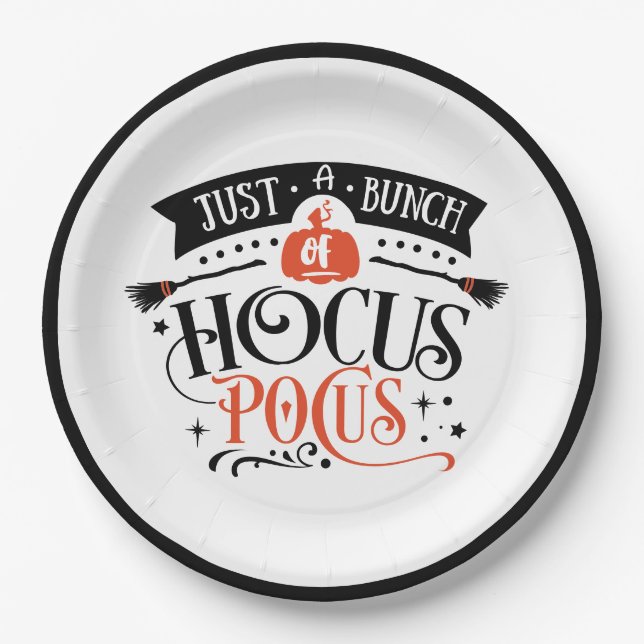 Hocus Pocus Halloween Typografie Pappteller (Vorderseite)