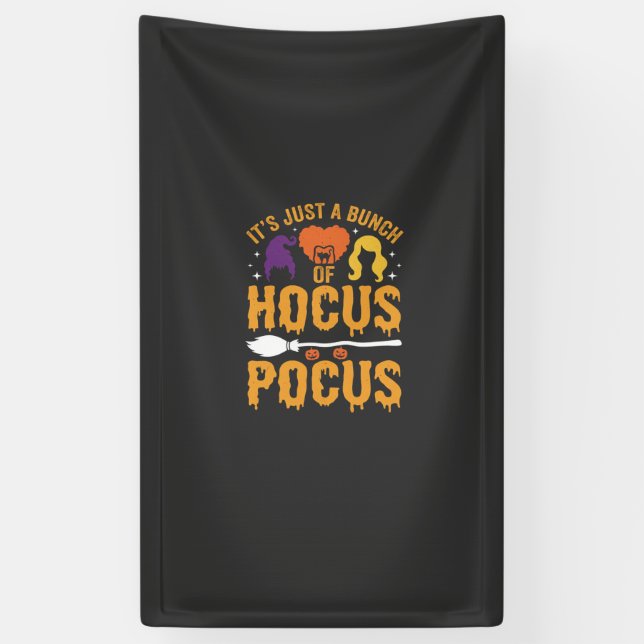 Hocus Pocus Hexe Halloween Vektor Design Banner (Vertikal)