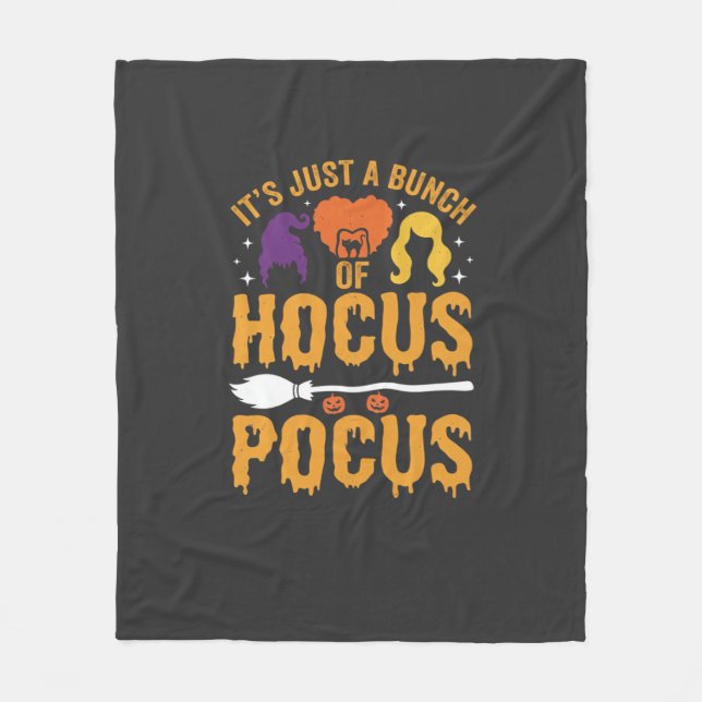 Hocus Pocus Hexe Halloween Vektor Design Fleecedecke (Vorderseite)