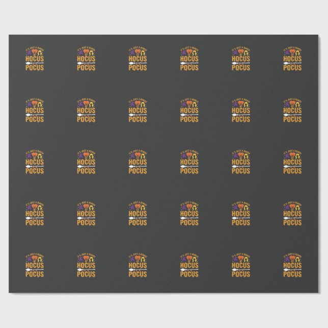 Hocus Pocus Hexe Halloween Vektor Design Geschenkpapier (Flach)