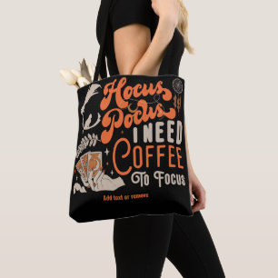 Hocus Pocus Kaffee zum Fokus Foto HexenHalloween Tasche