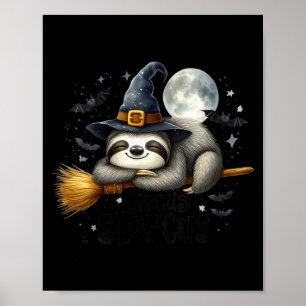 Hocus Pocus lustiger Halloween-Faultier-Hexenpullo Poster