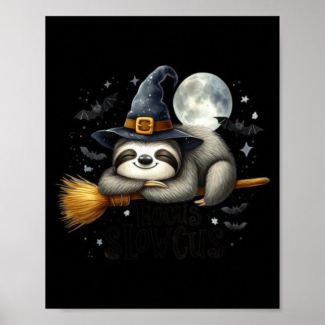 Hocus Pocus lustiger Halloween-Faultier-Hexenpullo Poster (Vorne)