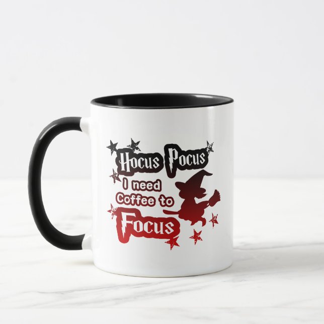 Hocus Pocus Magic Focus Modernes Rot & Schwarz Tasse (Links)