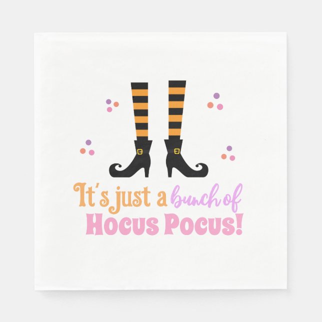 Hocus Pocus Modernes Halloween Orange Lila Zitat Serviette (Vorderseite)