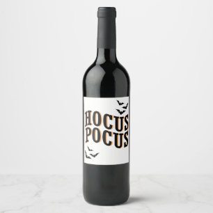 Hocus Pocus Niedliche Hexen Halloween Weinetikett