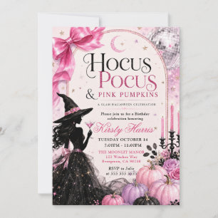 Hocus Pocus & Pink Kürbisse Geburtstag Einladung