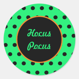 Hocus Pocus Round Stickers (Neon Green & Black)