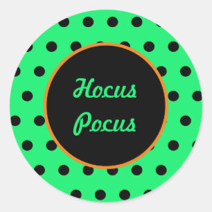 Hocus Pocus Rundsticker (Neon Grün & Schwarz) Runder Aufkleber
