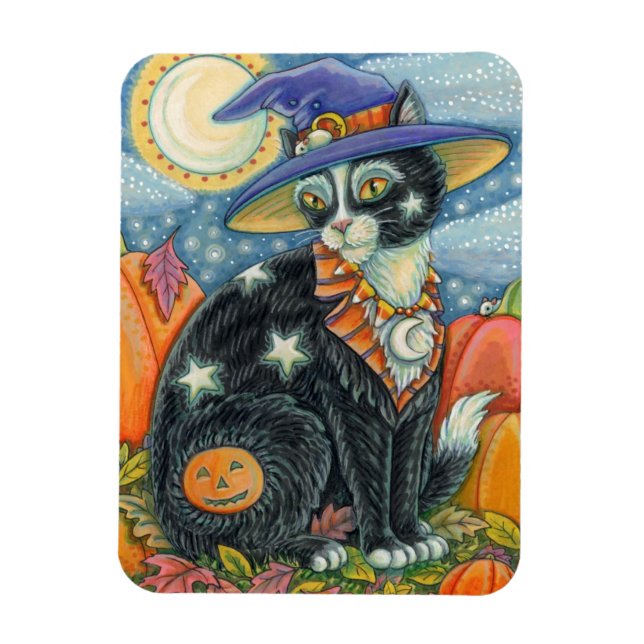 HOCUS POCUS SCHWARZE KATZKRAFT UND MAUSHALLOWEE MAGNET (Vertikal)