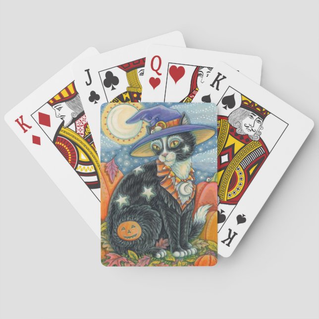 HOCUS POCUS SCHWARZE KATZKRAFT UND MAUSHALLOWEE SPIELKARTEN (Rückseite)